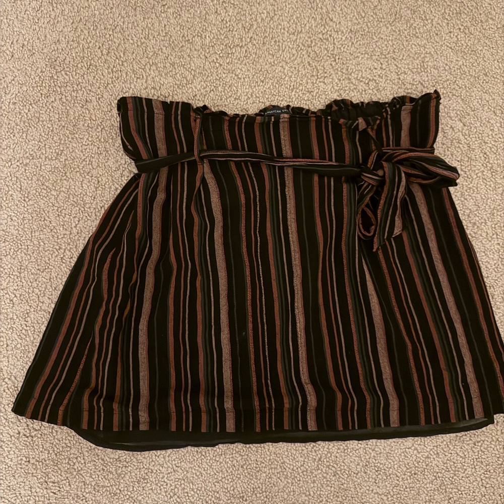 American Eagle Outfitters Black and orange Striped Mini Skirt